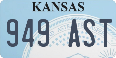 KS license plate 949AST