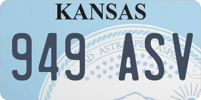 KS license plate 949ASV