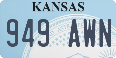 KS license plate 949AWN