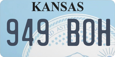 KS license plate 949BOH