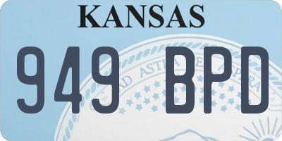 KS license plate 949BPD