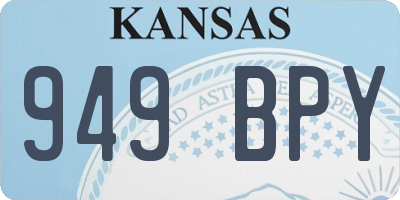 KS license plate 949BPY