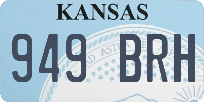 KS license plate 949BRH