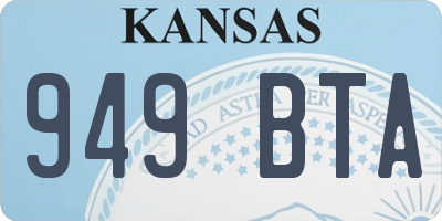 KS license plate 949BTA