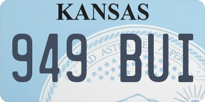 KS license plate 949BUI