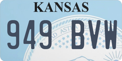 KS license plate 949BVW