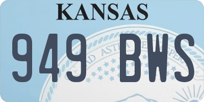 KS license plate 949BWS
