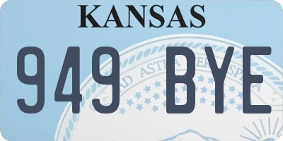 KS license plate 949BYE