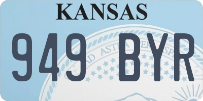 KS license plate 949BYR