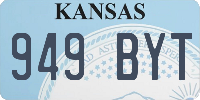 KS license plate 949BYT