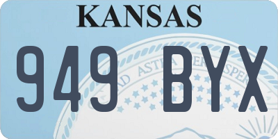 KS license plate 949BYX