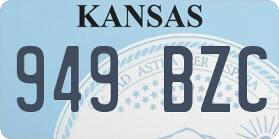 KS license plate 949BZC