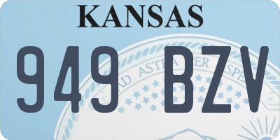 KS license plate 949BZV