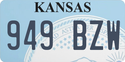 KS license plate 949BZW