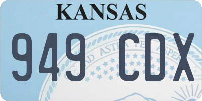KS license plate 949CDX