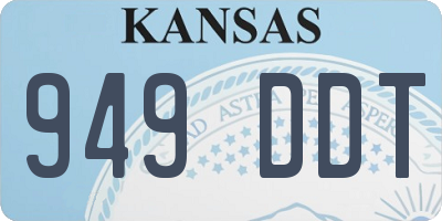 KS license plate 949DDT