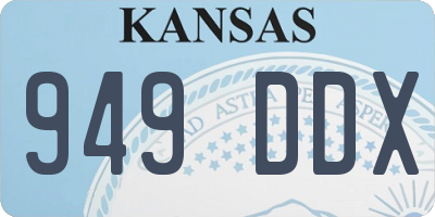 KS license plate 949DDX