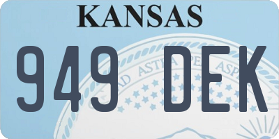 KS license plate 949DEK