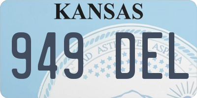 KS license plate 949DEL