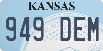 KS license plate 949DEM