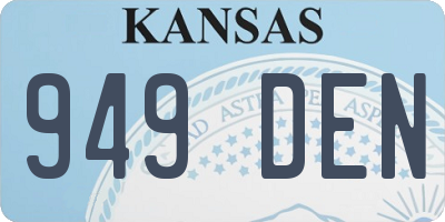 KS license plate 949DEN