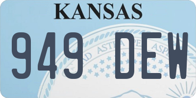 KS license plate 949DEW