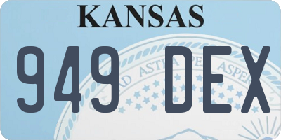 KS license plate 949DEX