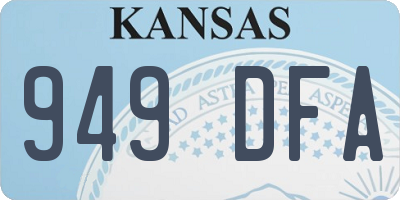 KS license plate 949DFA