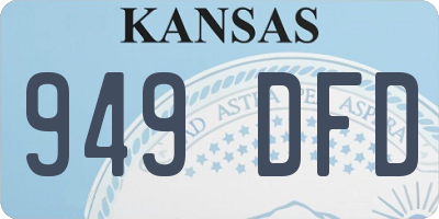 KS license plate 949DFD