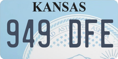 KS license plate 949DFE