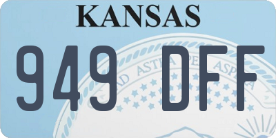 KS license plate 949DFF