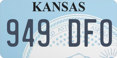 KS license plate 949DFO