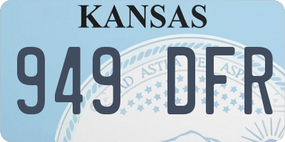 KS license plate 949DFR