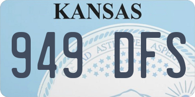 KS license plate 949DFS