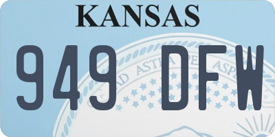 KS license plate 949DFW