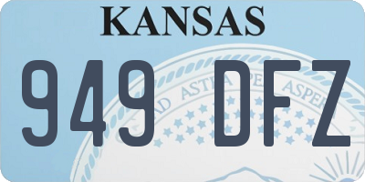 KS license plate 949DFZ