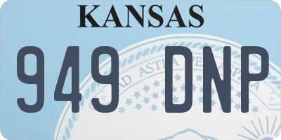 KS license plate 949DNP