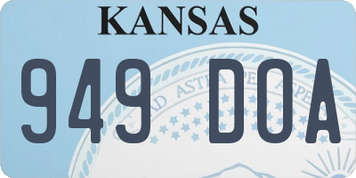 KS license plate 949DOA