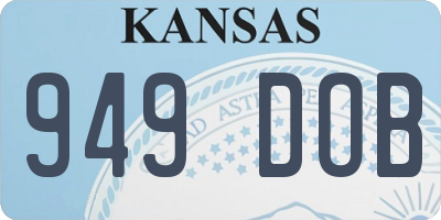 KS license plate 949DOB