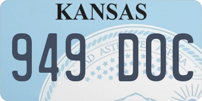 KS license plate 949DOC