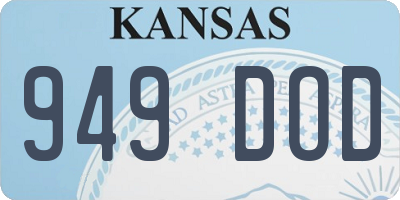 KS license plate 949DOD