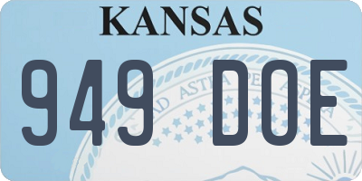 KS license plate 949DOE
