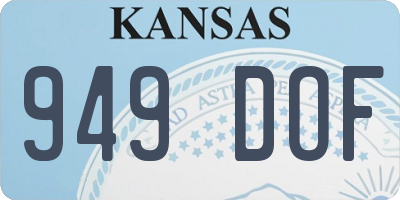 KS license plate 949DOF