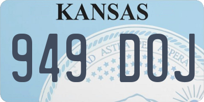 KS license plate 949DOJ