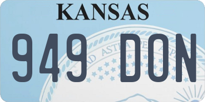 KS license plate 949DON
