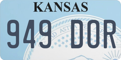 KS license plate 949DOR