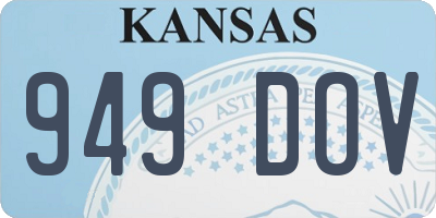 KS license plate 949DOV