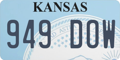 KS license plate 949DOW