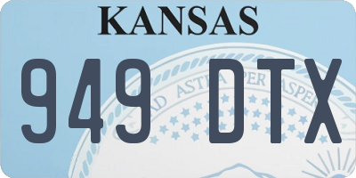 KS license plate 949DTX