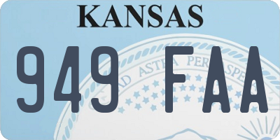 KS license plate 949FAA